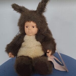 Anne Geddes Baby Squirrel Plush Doll 11” w Tag Vintage Cute Rare Tags Attached